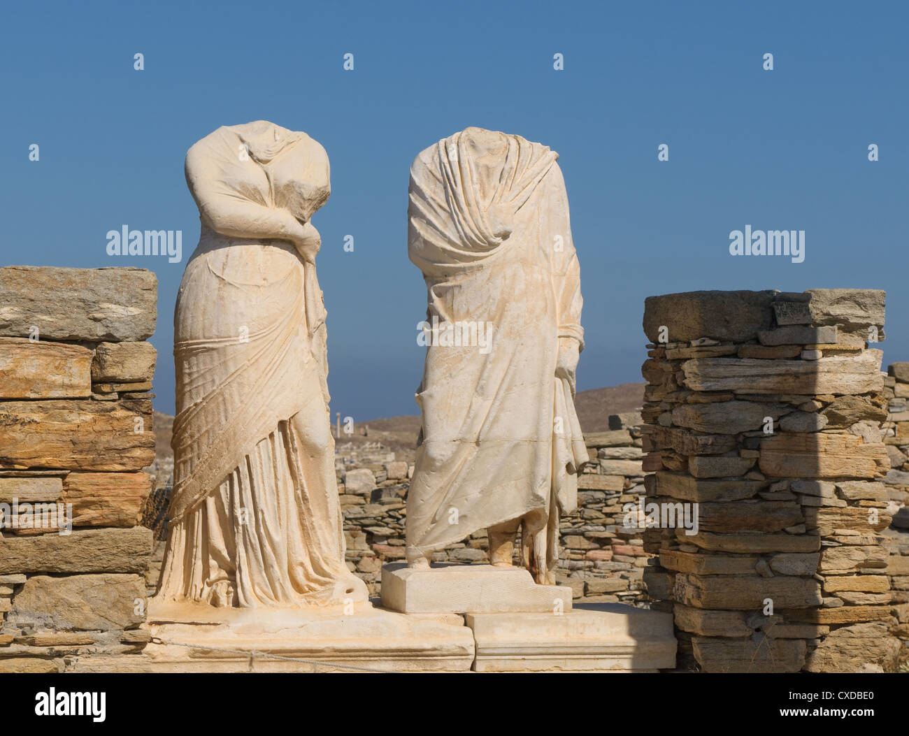 Ruins of Cleopatra house, Delos, Greece Stock Photo