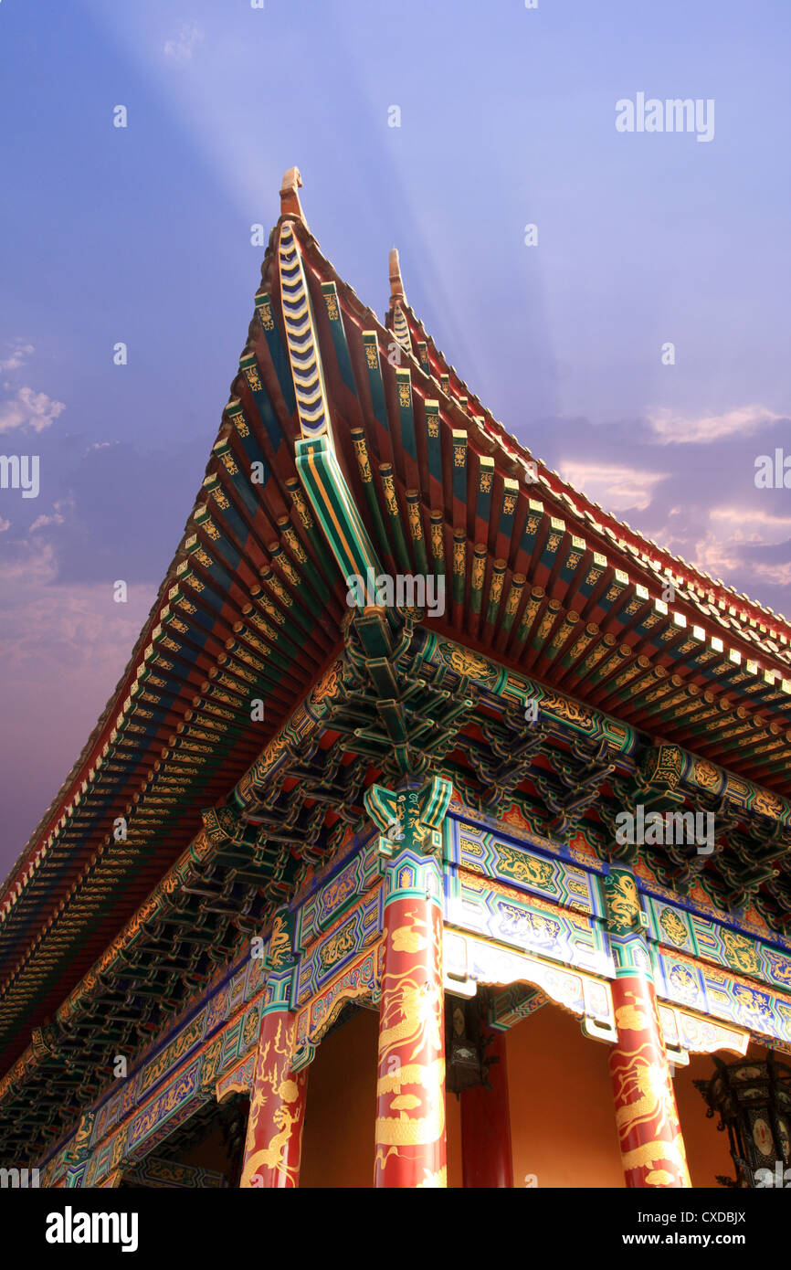 upturned eaves of chinese temple Stock Photo
