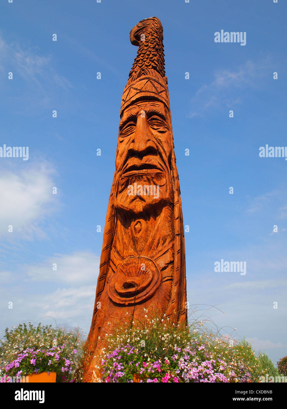 Bethany Beach - August 14: Totem pole in Bethany Beach, DE on August 14, 2012. The pole was designed by sculptor Peter Wolf Toth Stock Photo