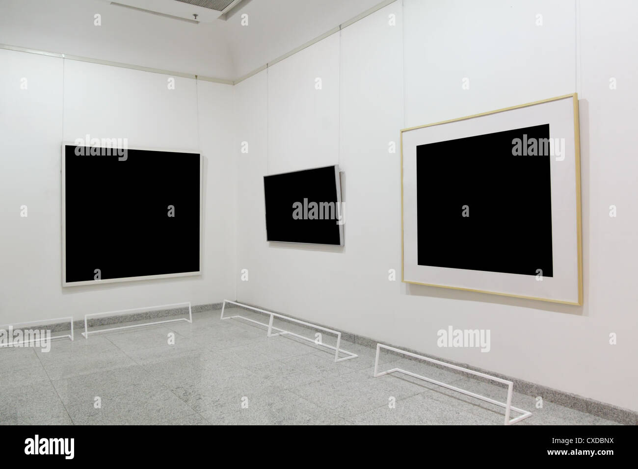 empty exhibition frames Stock Photo