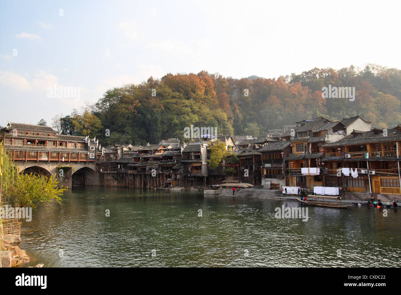 chinese border town Stock Photo
