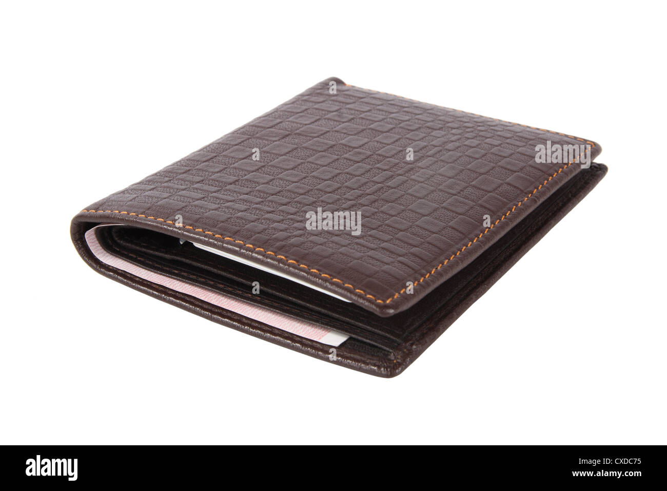 brown leather wallet Stock Photo