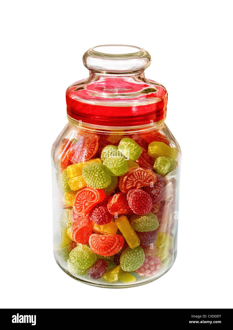 Different colors of bonbon in the glass Stock Photo - Alamy