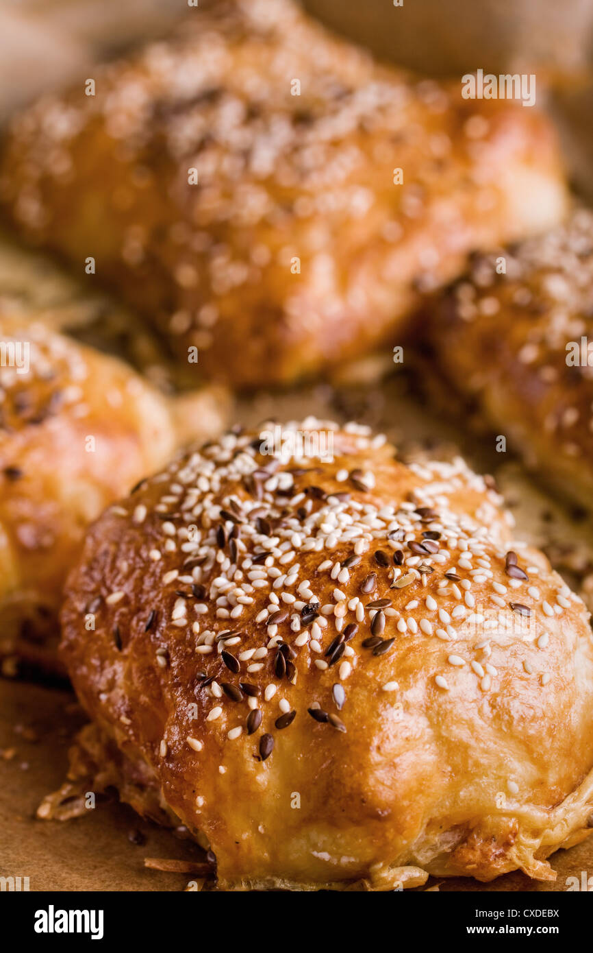 Home-made bread with sesame seed Stock Photo