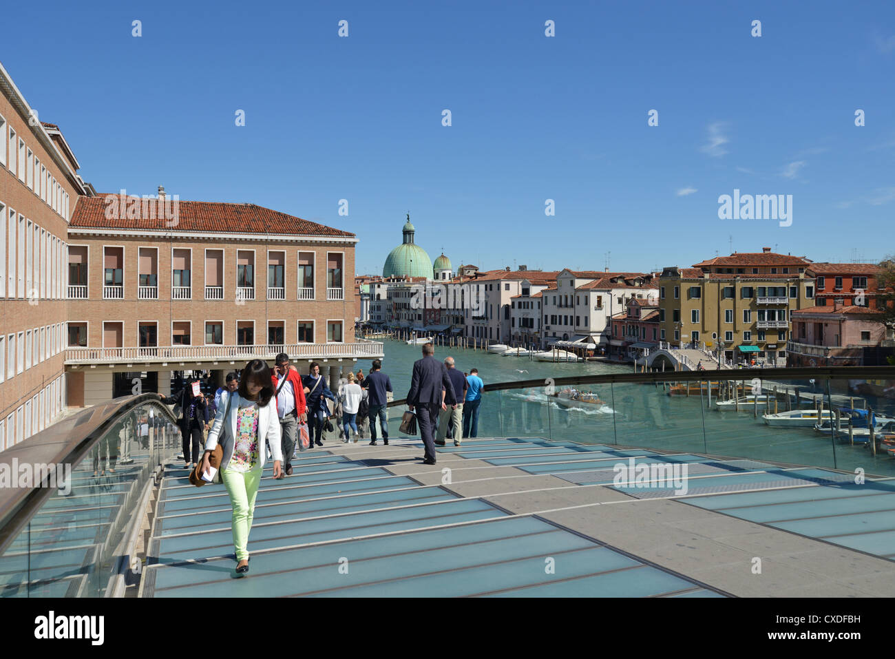 Pedestrian bridge over Canal Grande, Piazzale Roma, Venice, Venice Province, Veneto Region, Italy Stock Photo