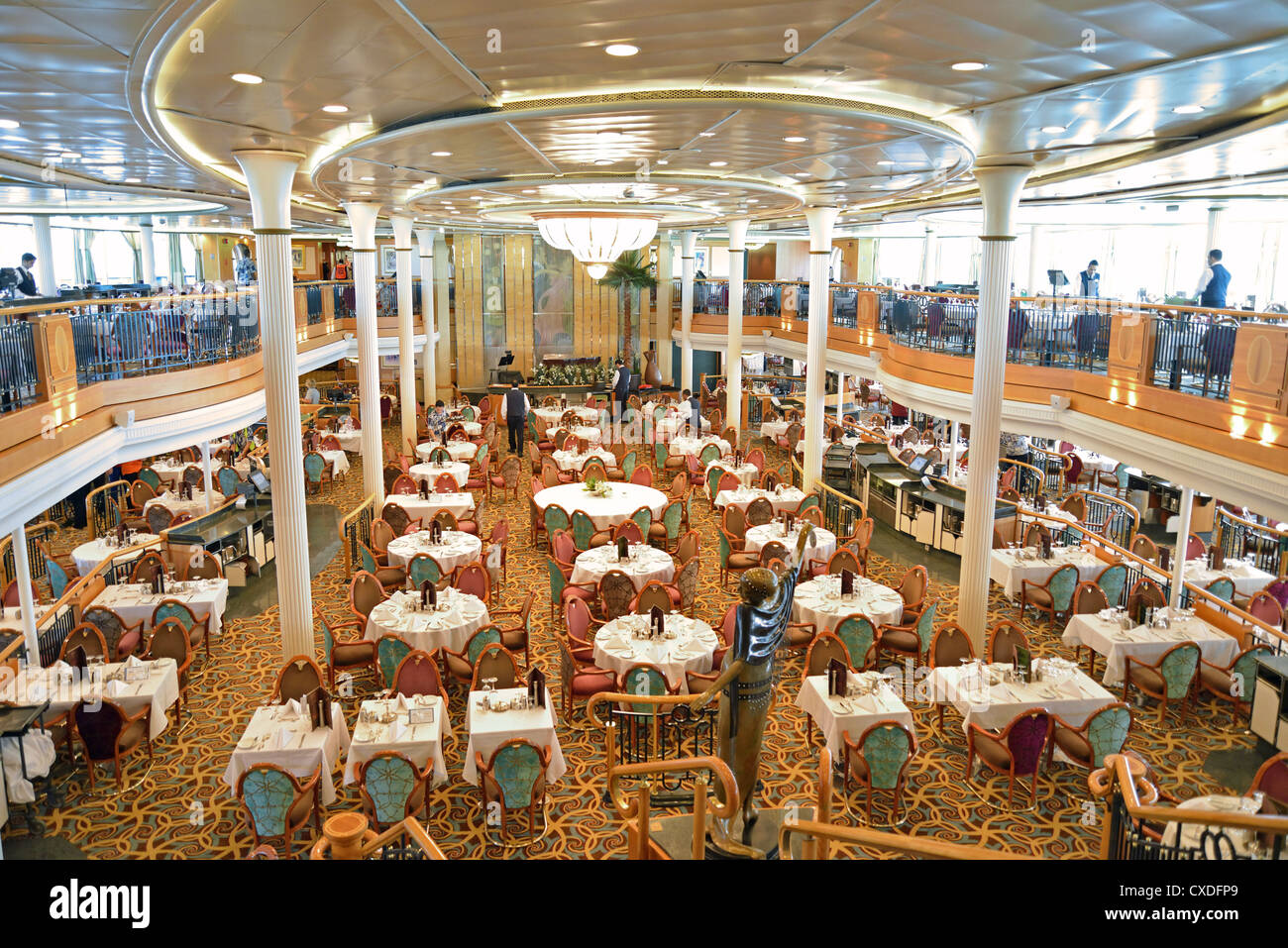 'The Great Gatsby' dining room on board Royal Caribbean 'Grandeur of the Seas' cruise ship, Adriatic Sea, Mediterranean, Europe Stock Photo