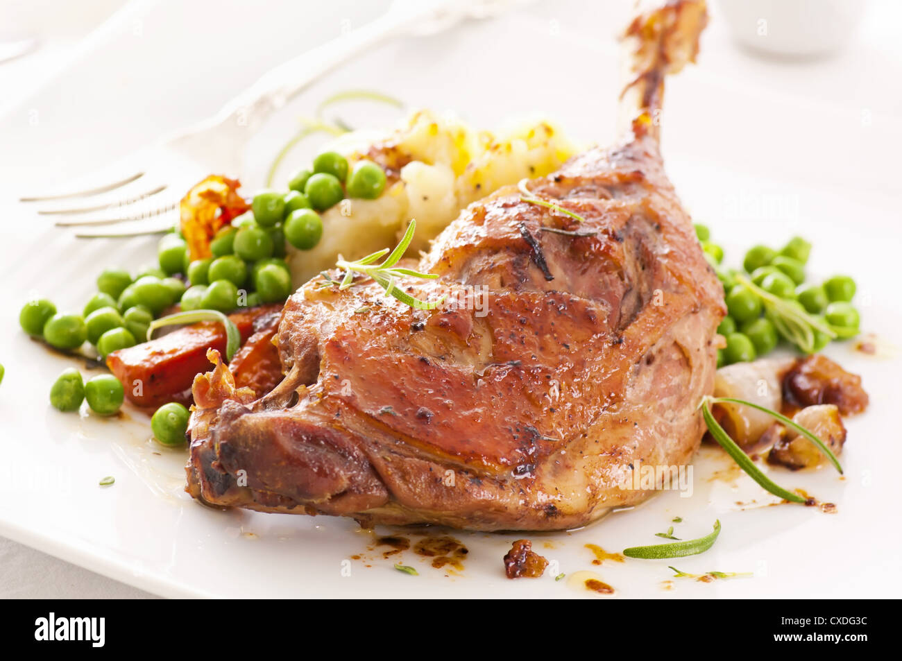 duck roasted with vegetables Stock Photo