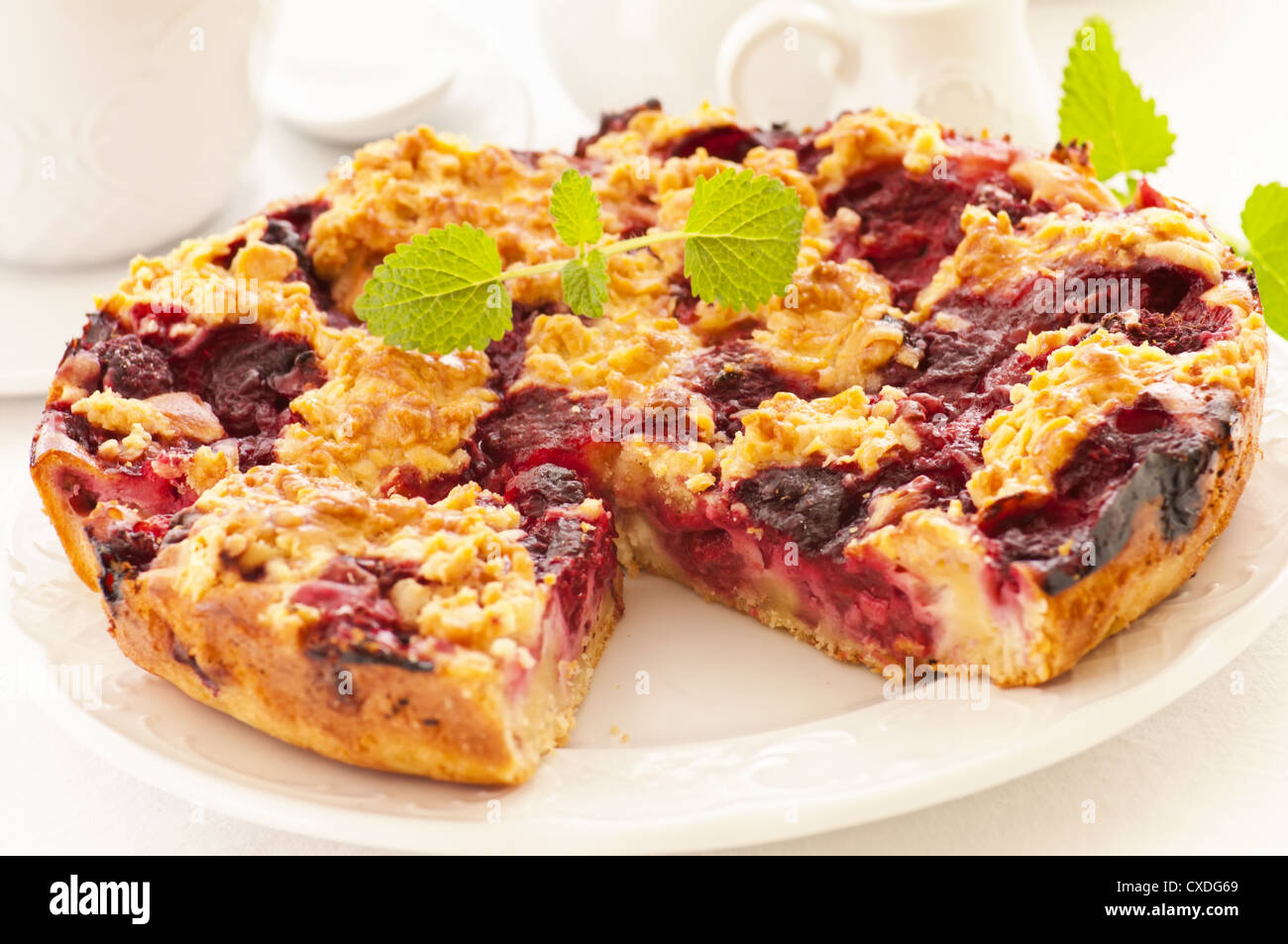 Pastry with cherry Stock Photo