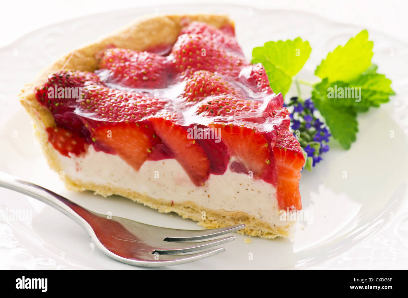 strawberry cake with quark filling Stock Photo Alamy