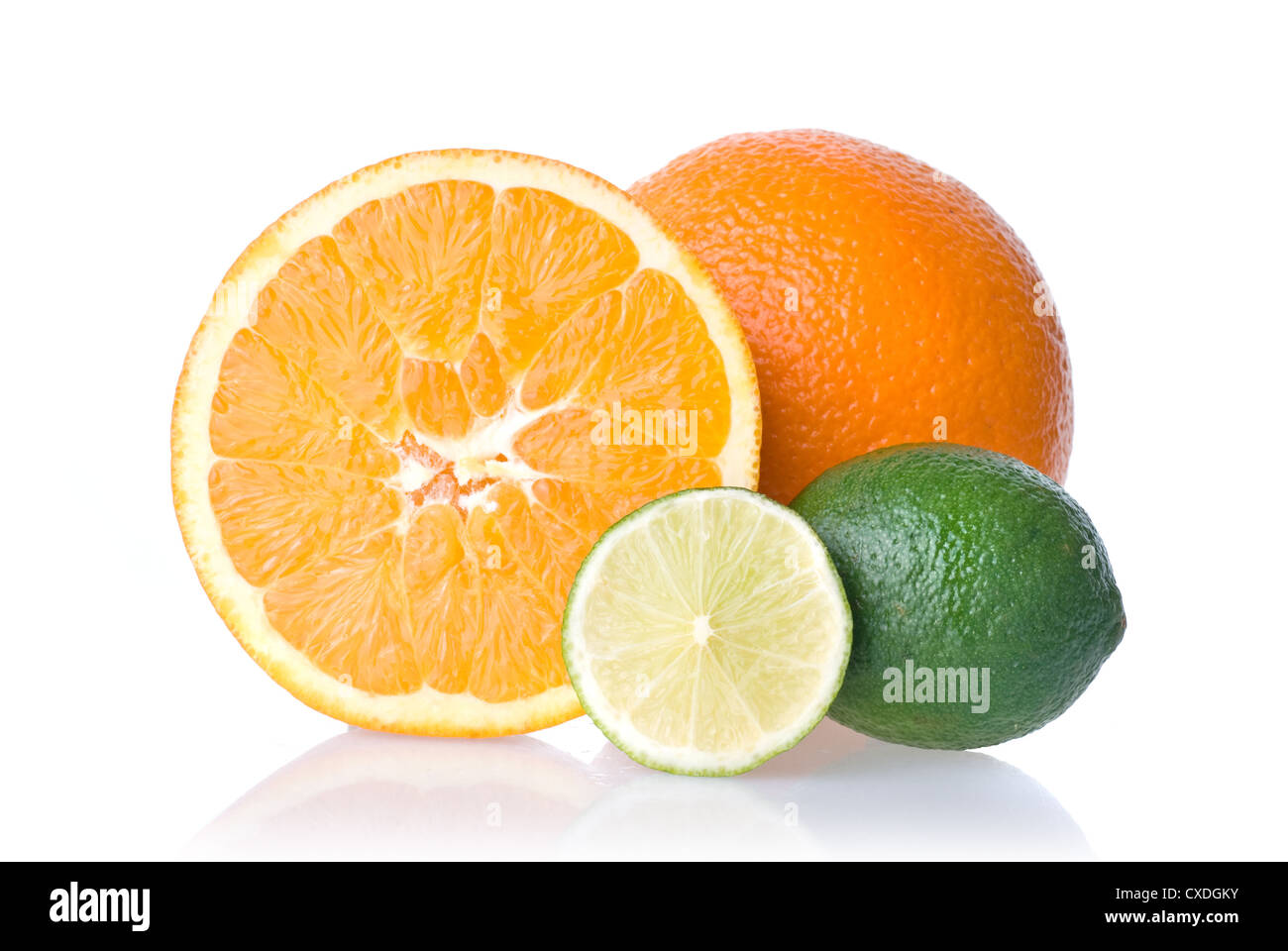 orange and lime isolated on white Stock Photo - Alamy