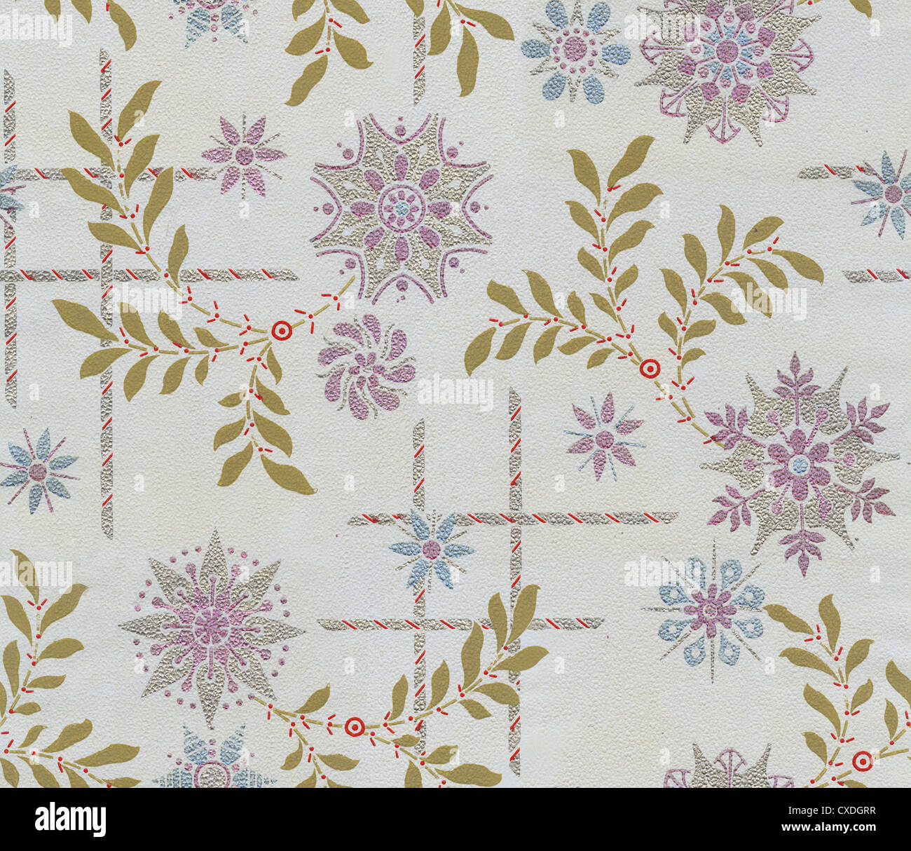Circa 1880s Victorian wallpaper. This authentic fragment can be