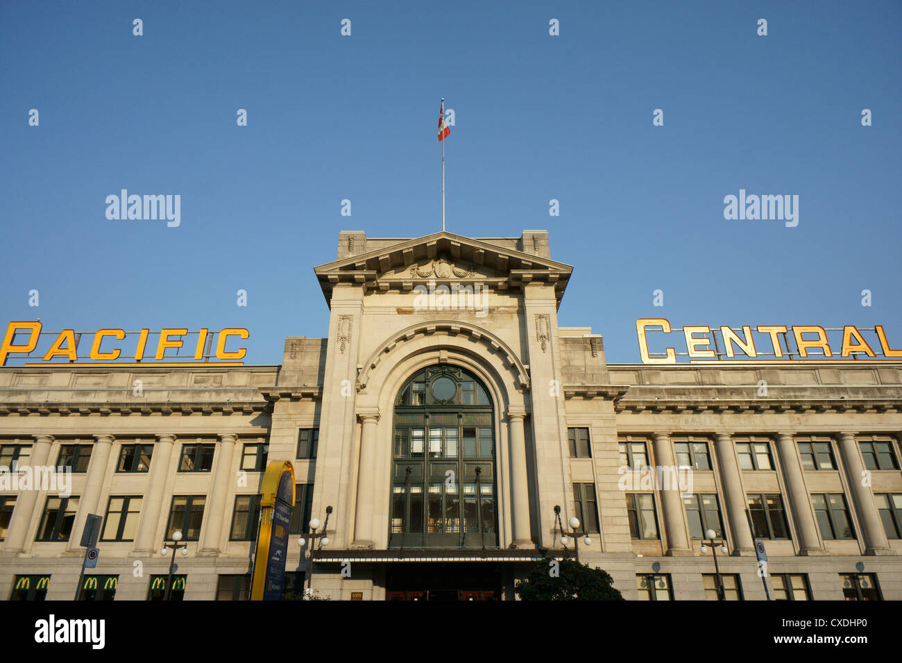 Pacific Central train and bus station or Canadian Northern Railway Station, Vancouver, BC, Canada Stock Photo