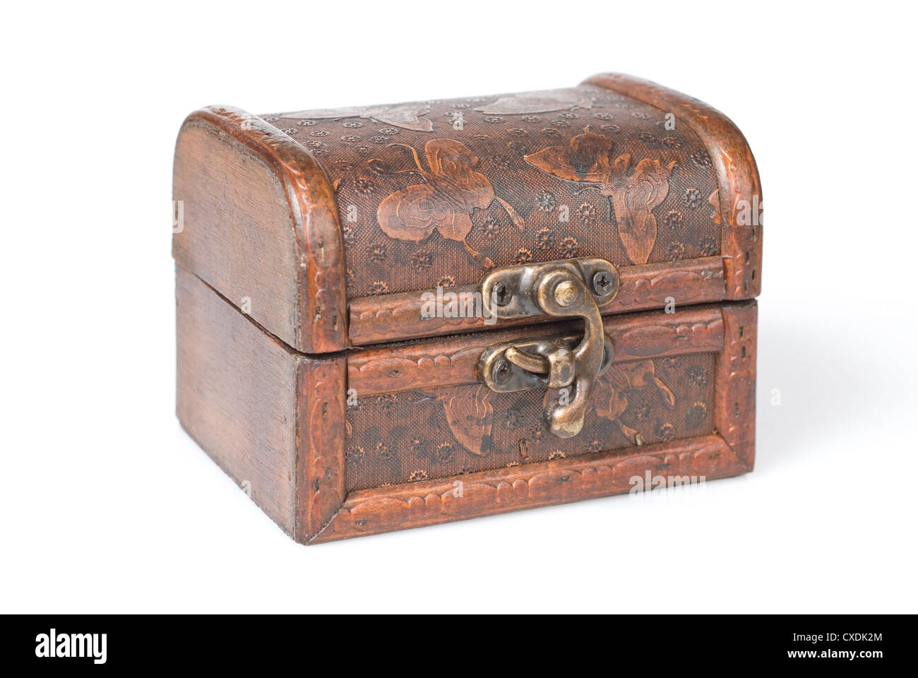 wooden chest isolated on white Stock Photo - Alamy