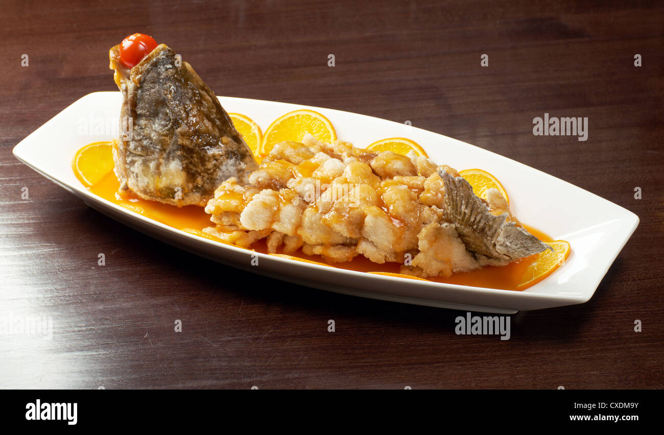 baked perch.rockfish Stock Photo