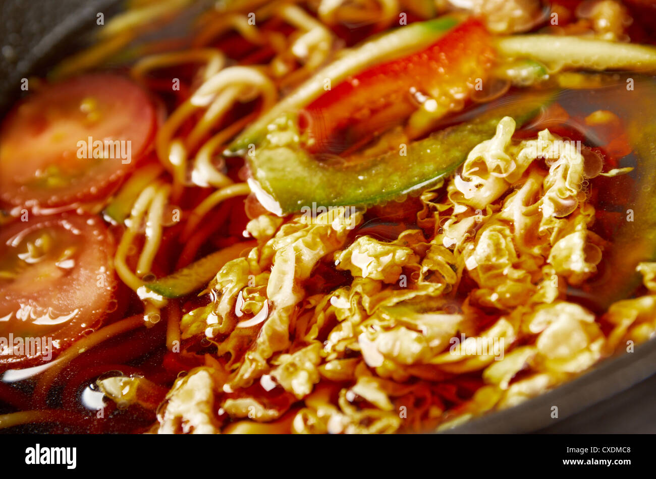 Chinese meat soup with vegetables Stock Photo - Alamy