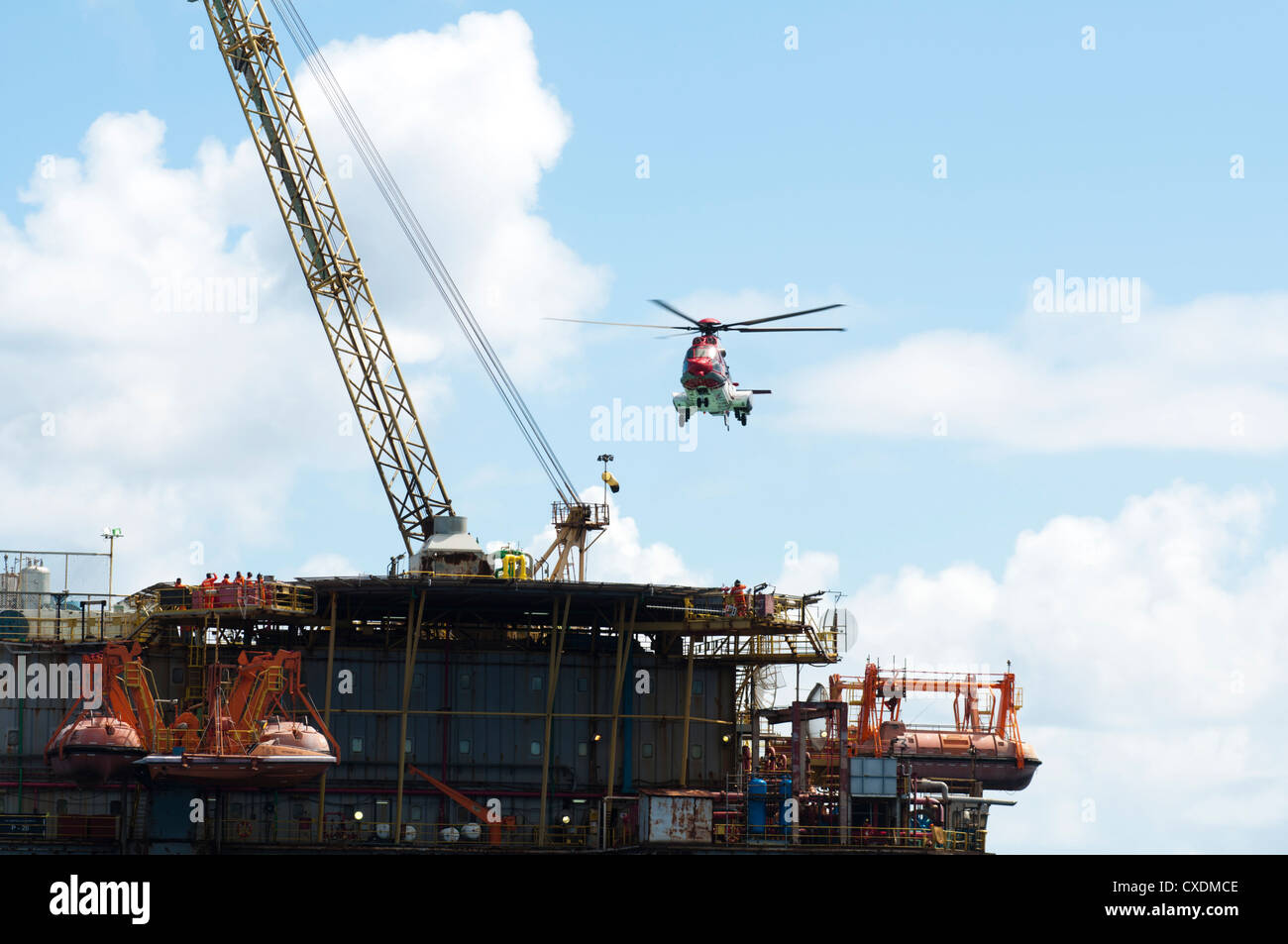 Helicopter landing oil rig offshore hires stock photography and images Alamy