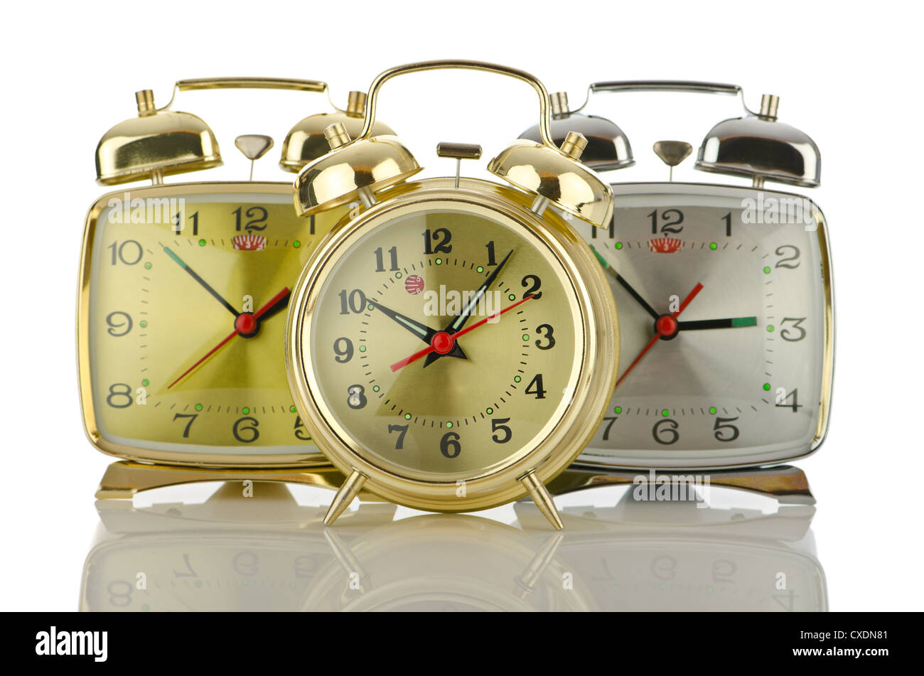 Alarm clock isolated on white Stock Photo - Alamy