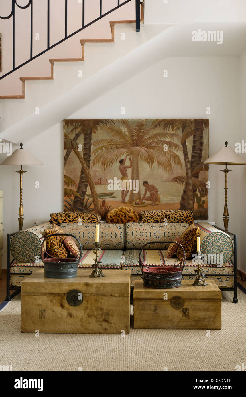 Living room in Mallorca Stock Photo - Alamy