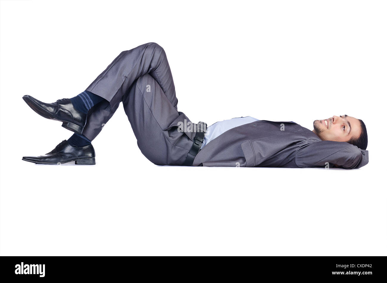 Businessman isolated on the white background Stock Photo - Alamy