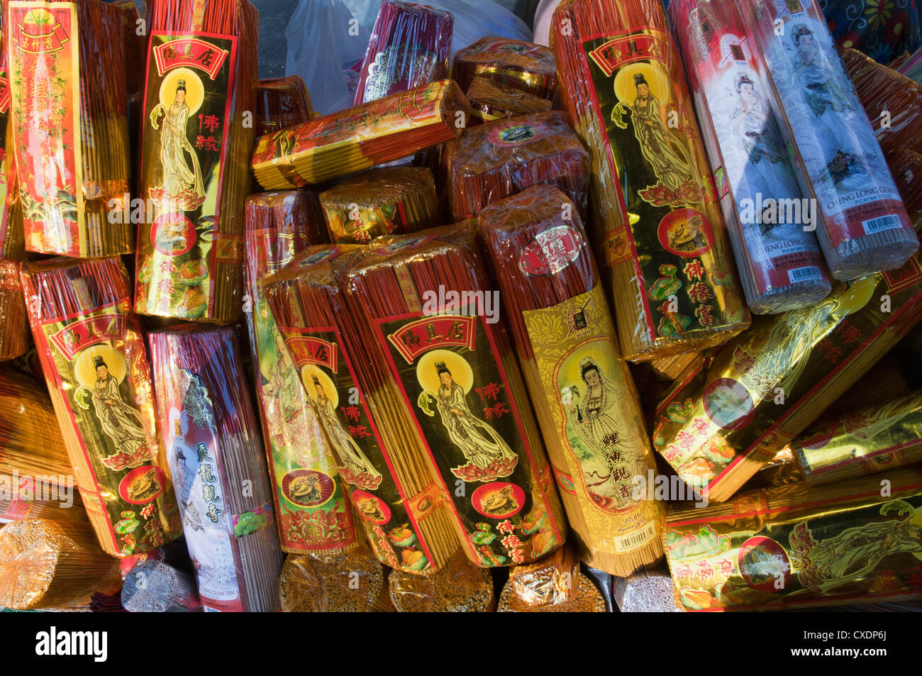 incense for good luck during Chinese New Year at Wat Mangkon Kamalawat in Bangkok's Chinatown