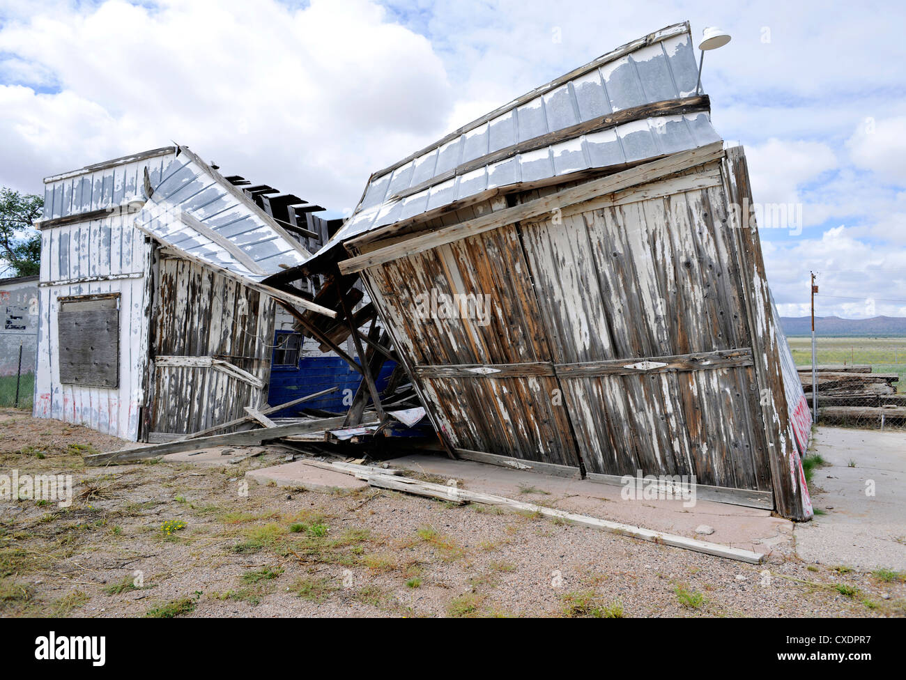 Storm/Hurricane/Tornado/Twister Damage, Route 66, USA Stock Photo