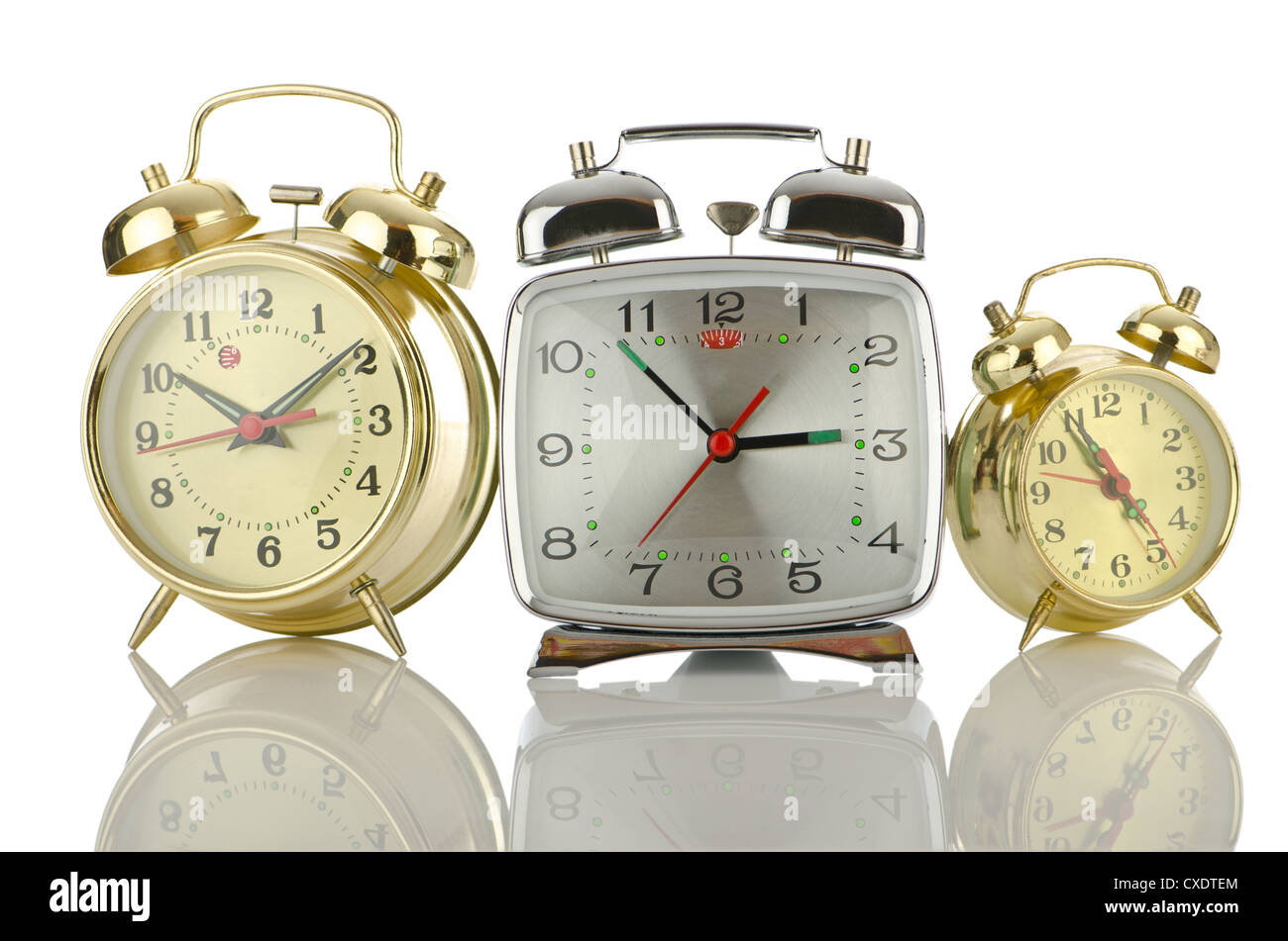 Alarm clock isolated on white Stock Photo - Alamy
