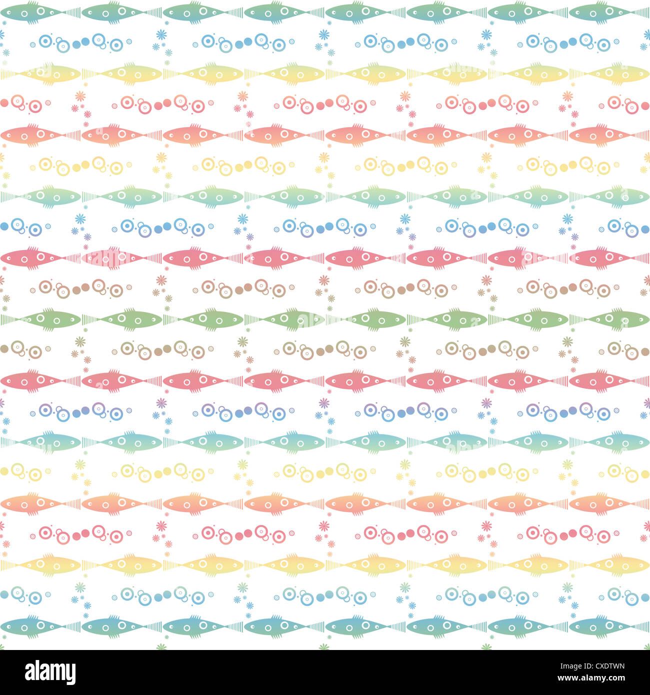 Background of seamless fish and floral pattern Stock Photo - Alamy