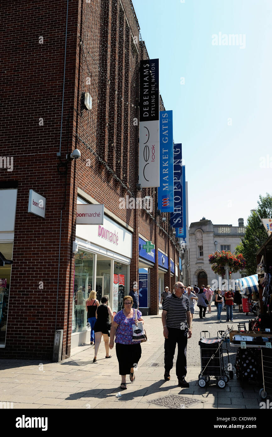 shops in the market place great yarmouth norfolk england uk Stock Photo