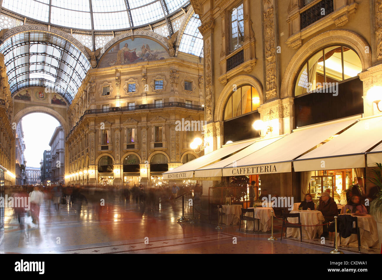 Restaurant, Galleria Vittorio Emanuele, Milan, Lombardy, Italy, Europe Stock Photo