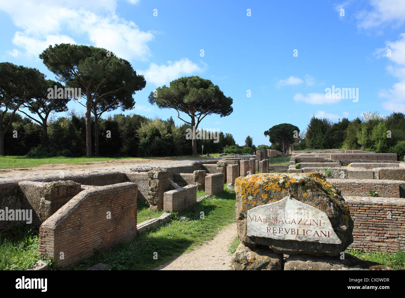 Ruins of Ostia Antica, Rome, Lazio, Italy, Europe Stock Photo
