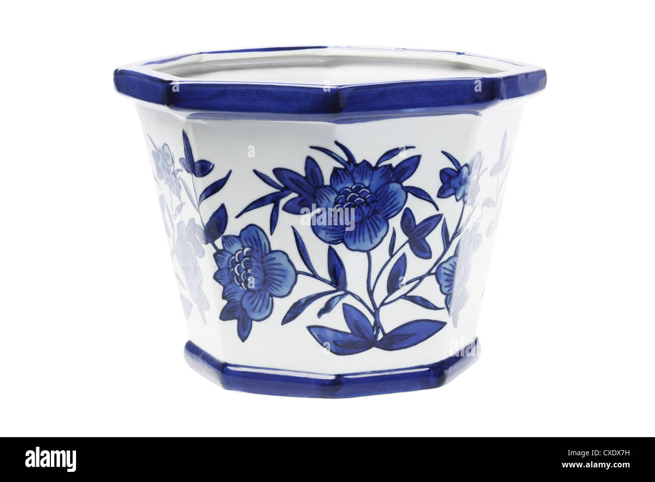 Chinese Porcelain pot on White Background Stock Photo - Alamy