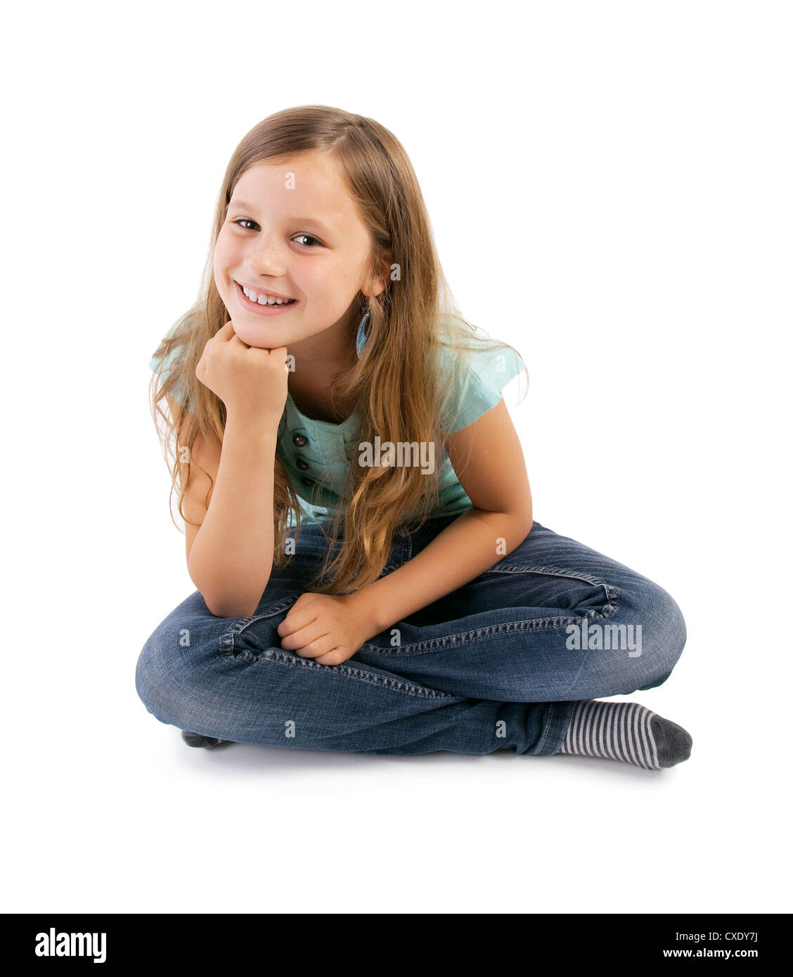 girl sitting on floor Stock Photo - Alamy