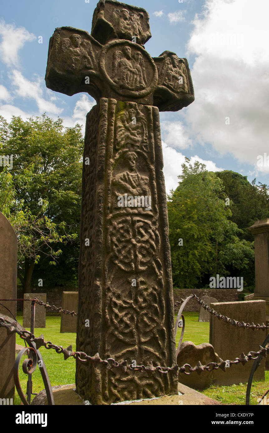 Celtic Cross, Eyam, Derbyshire, UK Stock Photo