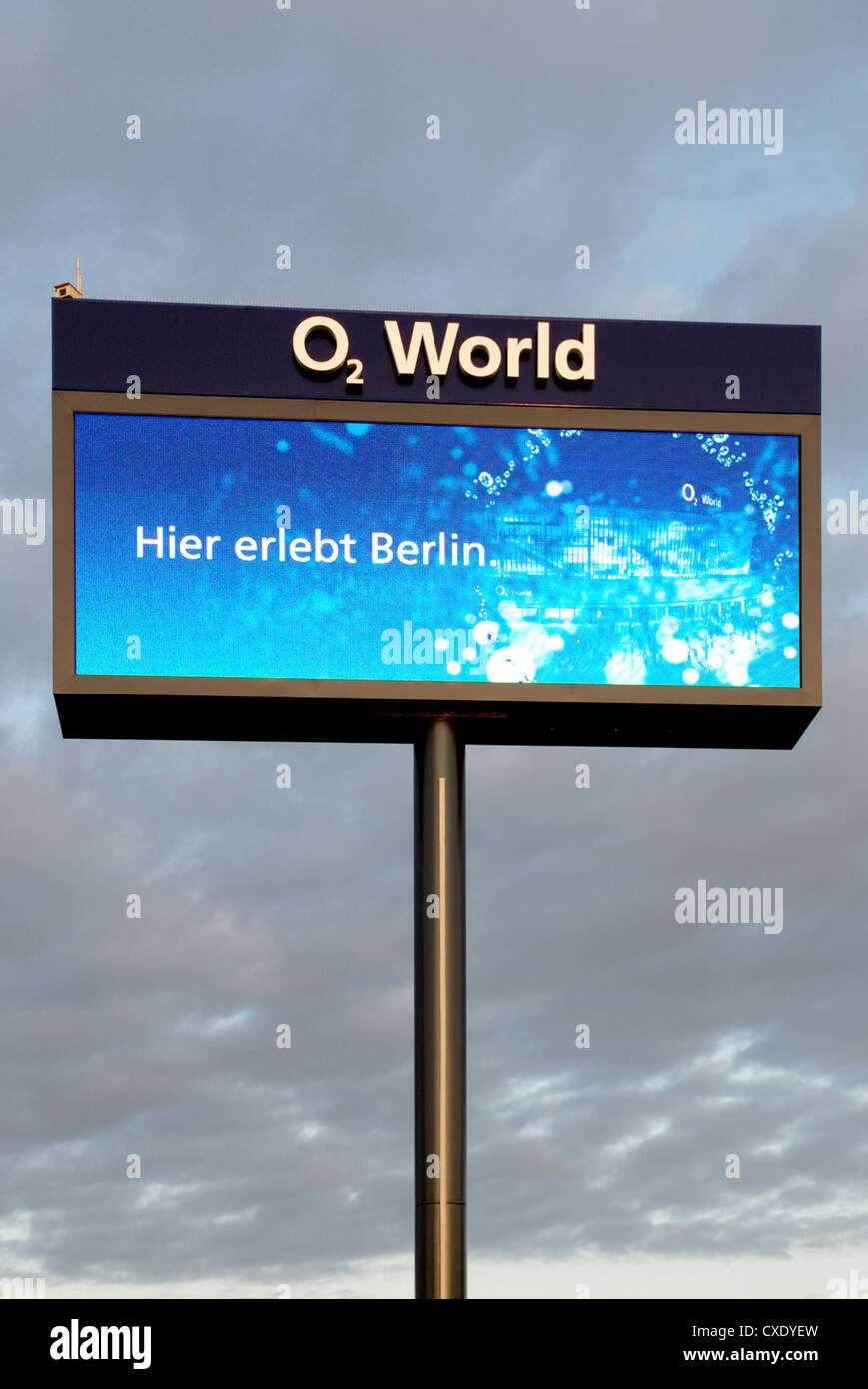 Berlin, site advertising for the company 02 World Stock Photo