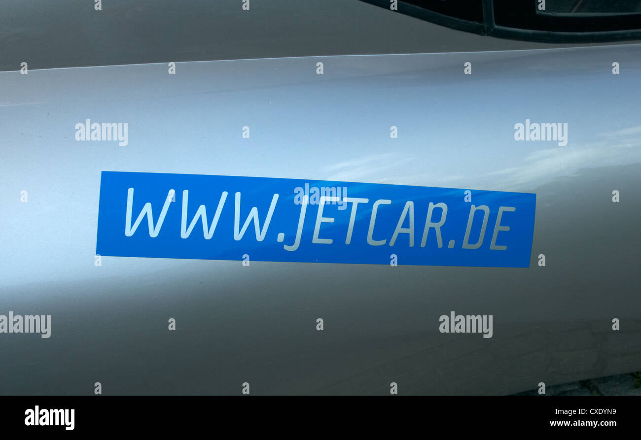Berlin - The saving mobile Jetcar 2.5 at a presentation Stock Photo