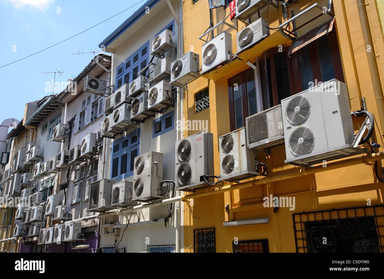 Air conditioners in Singapore Stock Photo Alamy