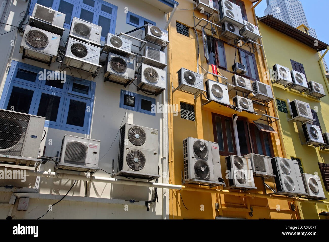 Air conditioners in Singapore Stock Photo Alamy