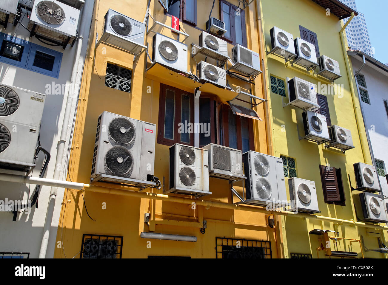 Air conditioners in Singapore Stock Photo Alamy
