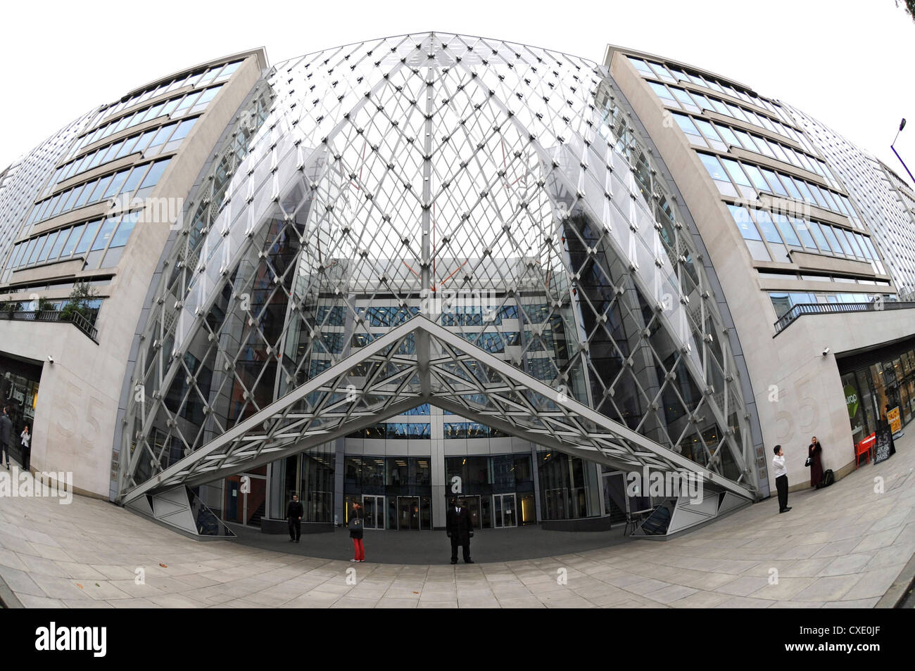 The entrance to 55 Baker Street, a landmark office development on the
