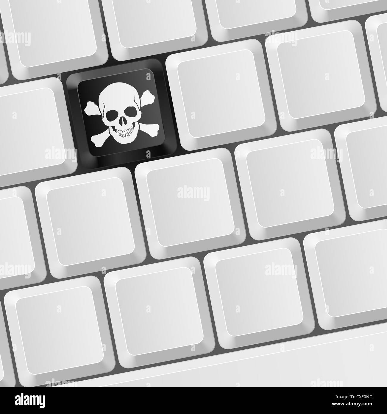 Keyboard with Skull button. Illustration for design Stock Photo Alamy