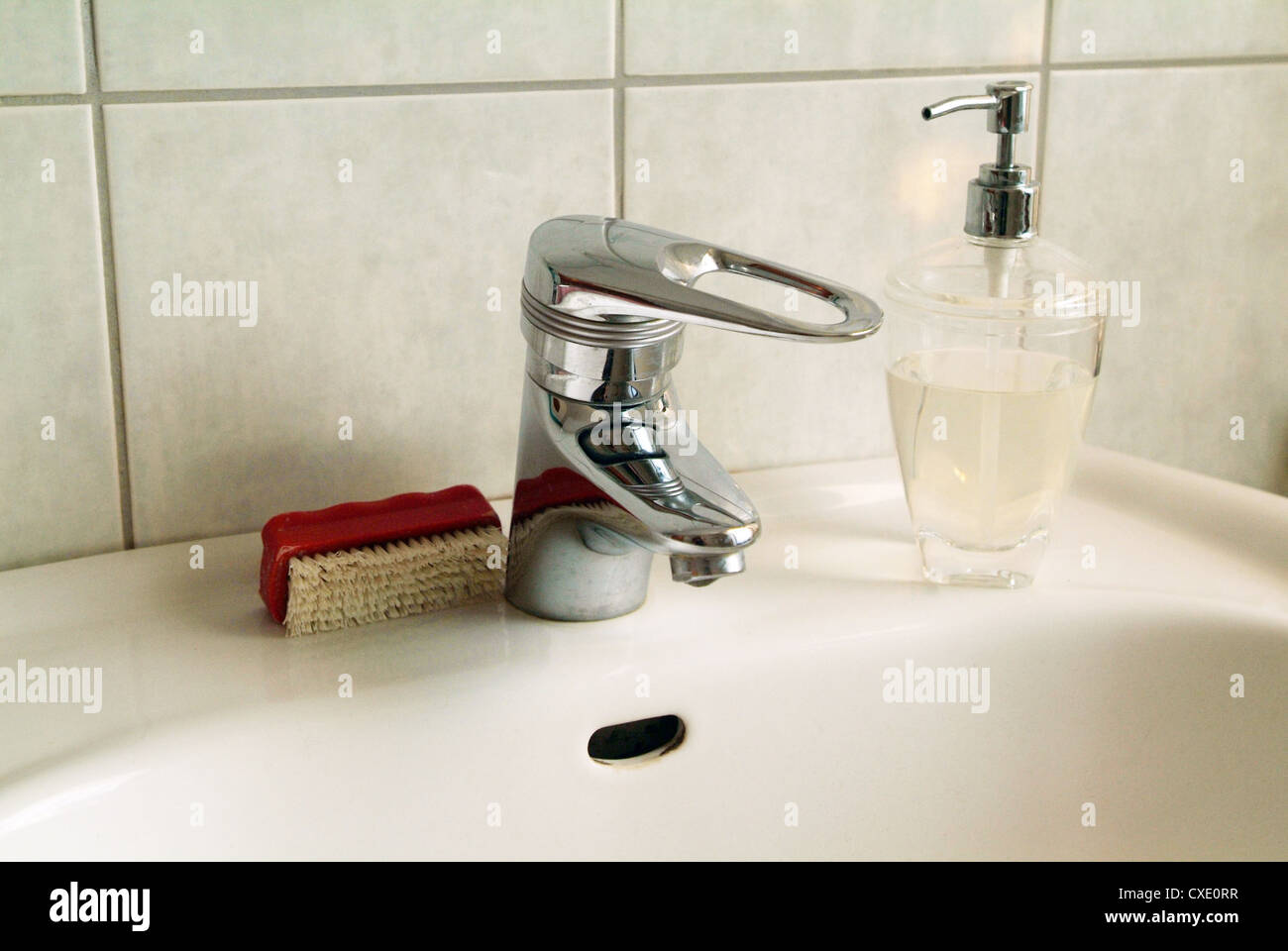 Hamburg sink in a bathroom Stock Photo