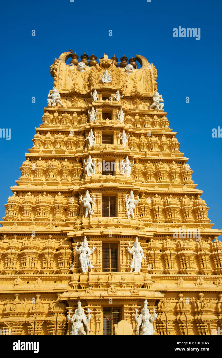 Sri Chamundeswari temple, Chamundi Hill, Mysore, Karnataka, India, Asia Stock Photo