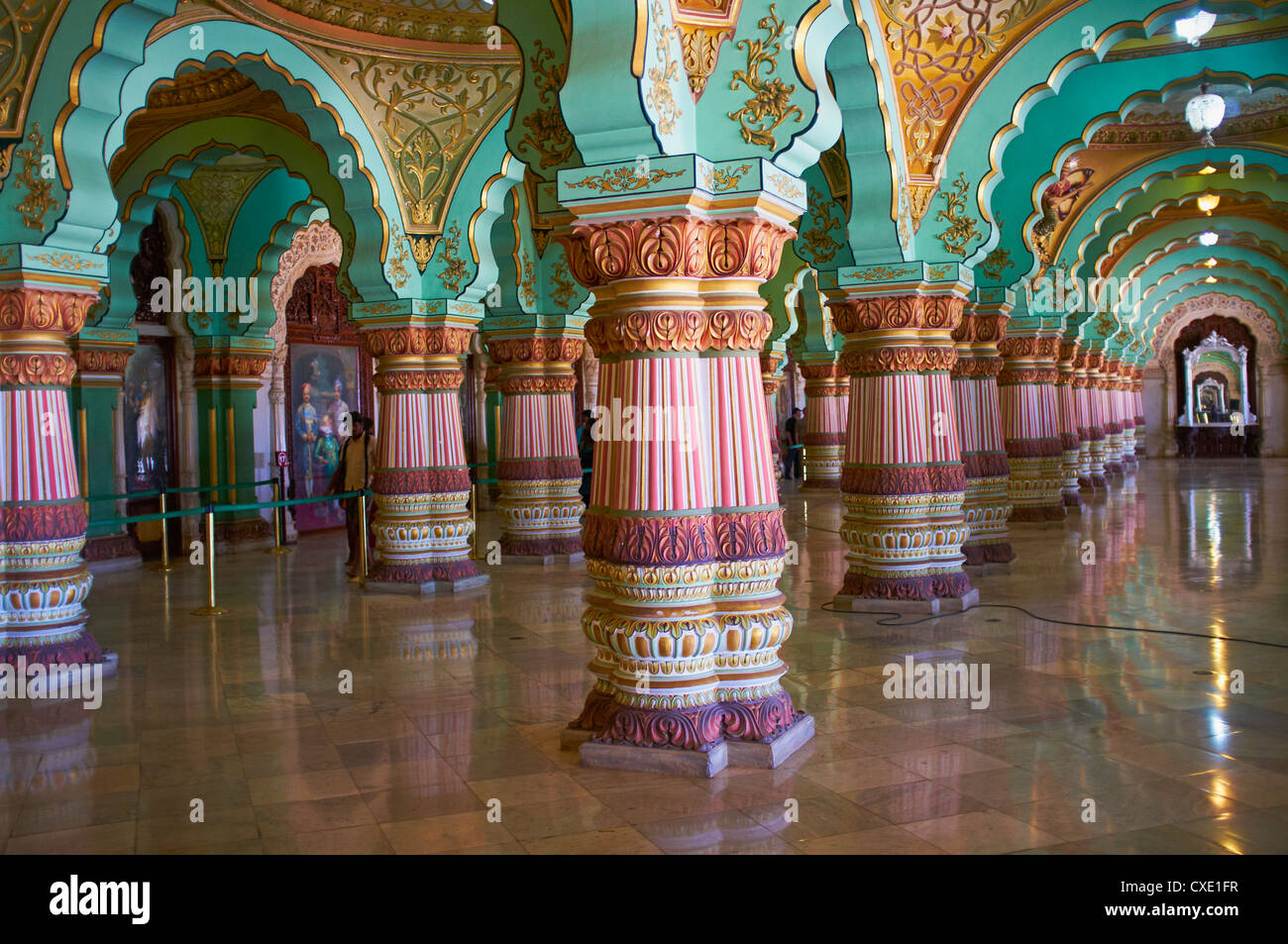Interior, Maharaja's Palace, Mysore, Karnataka, India, Asia Stock Photo