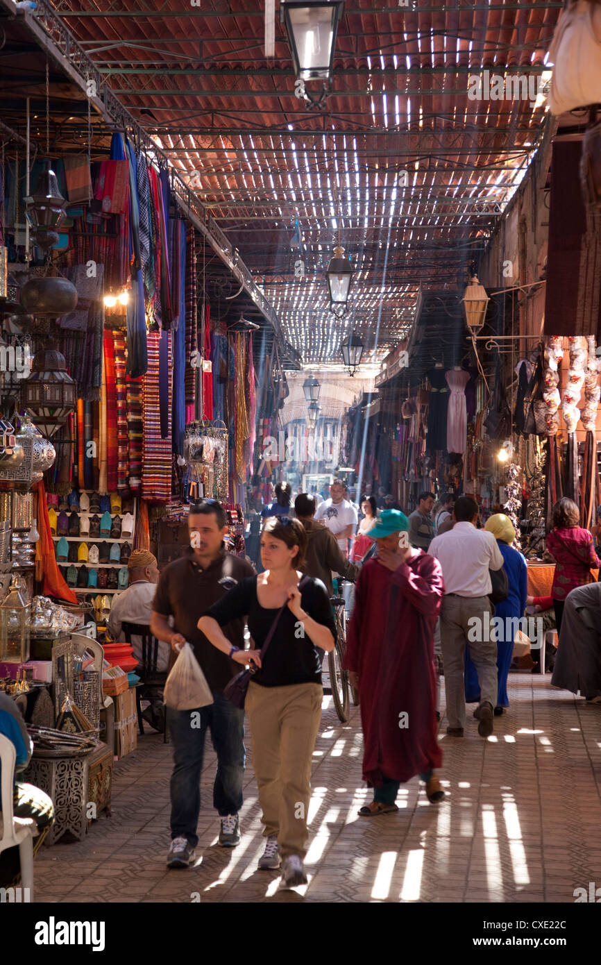 Souk, Marrakesh, Morocco, North Africa, Africa Stock Photo