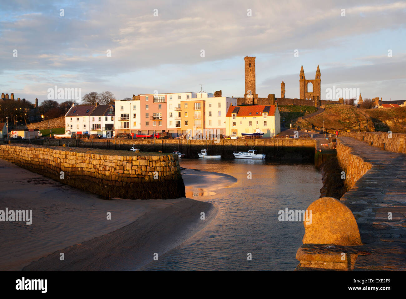 The Harbour at dawn, St Andrews, Fife, Scotland Stock Photo Alamy