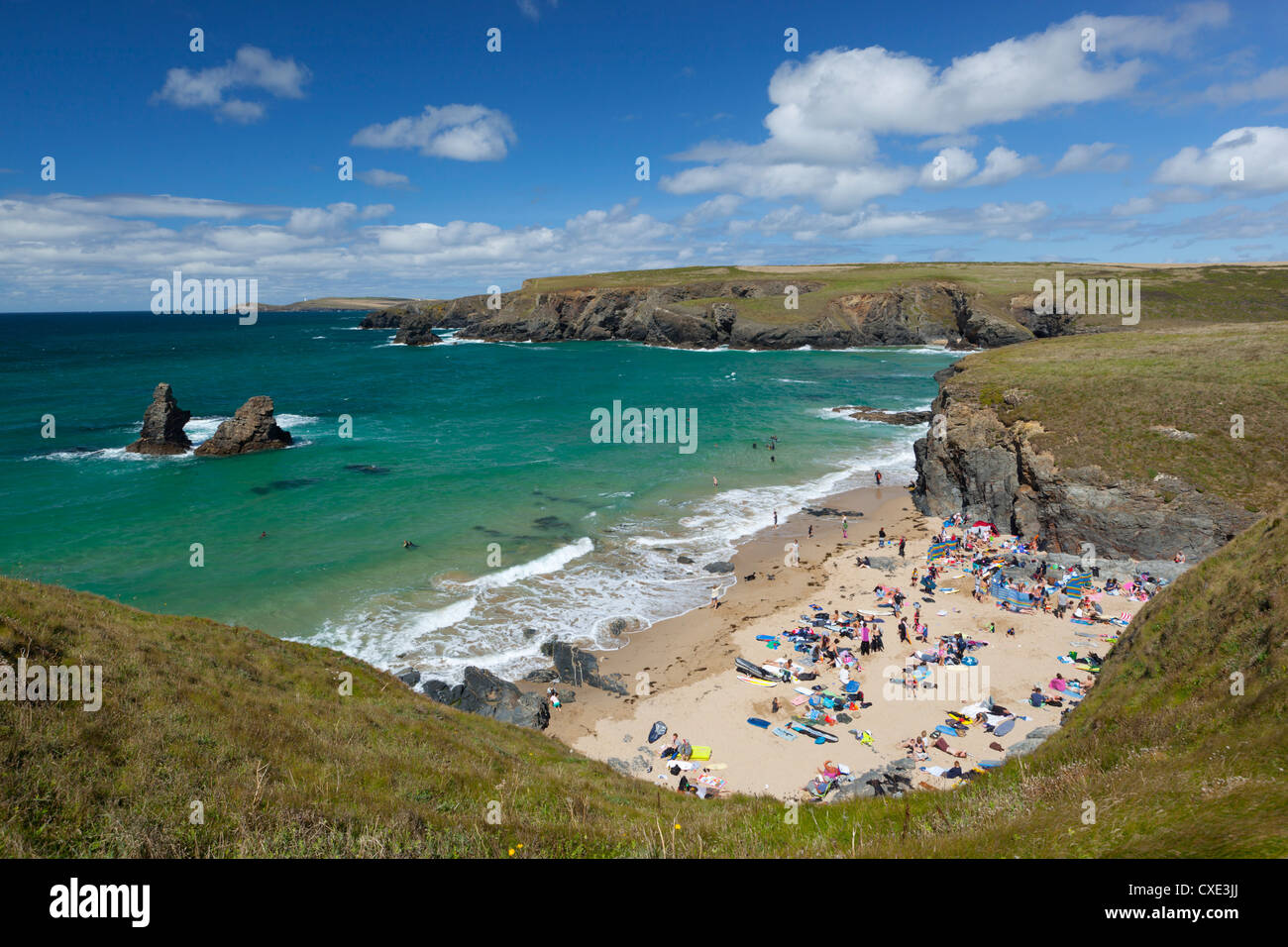 North Cornwall coast beach, Porthcothan, near Newquay, Cornwall, England Stock Photo