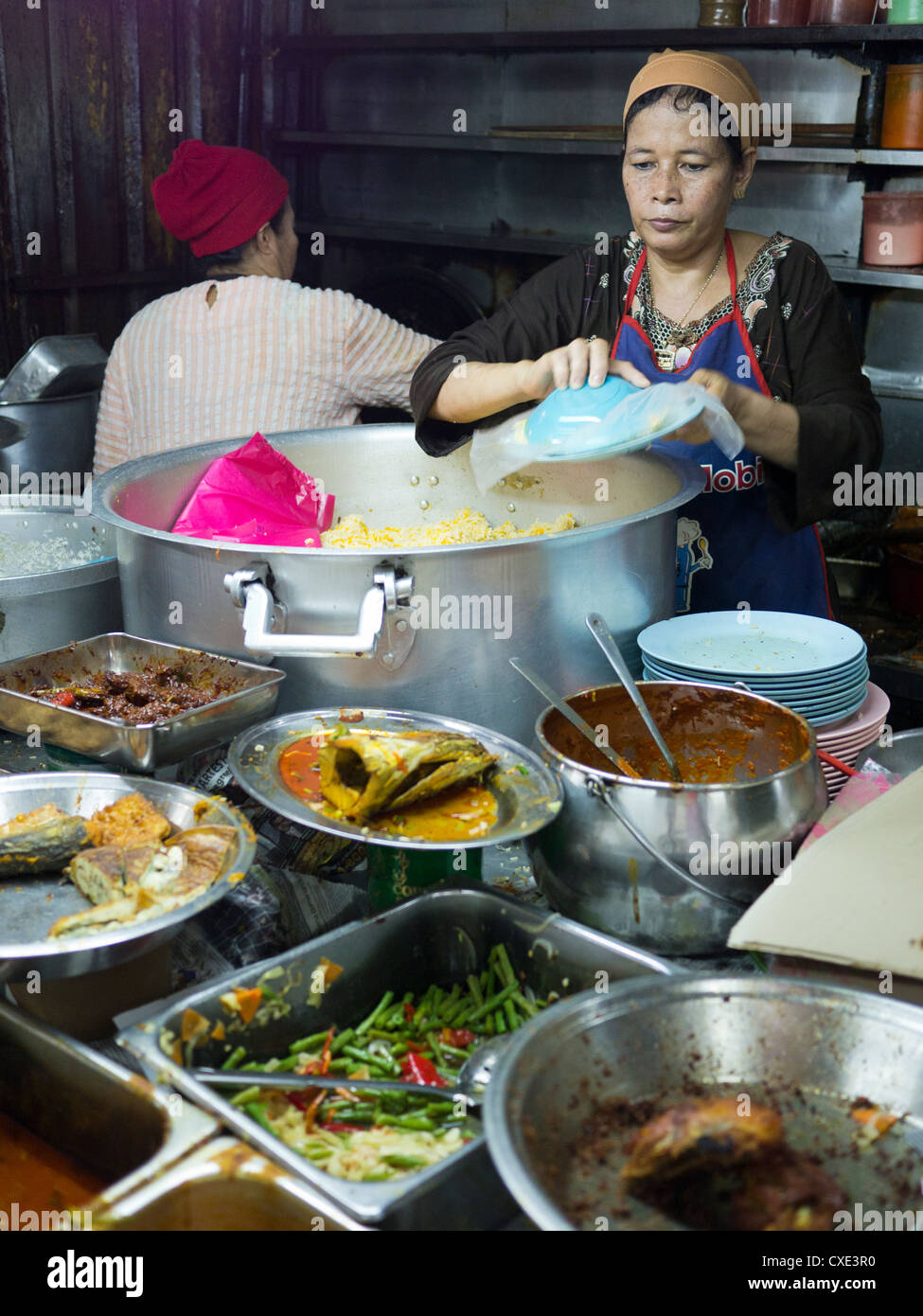 Cooking Indian food, Little India, Kuala Lumpur, Malaysia Stock Photo