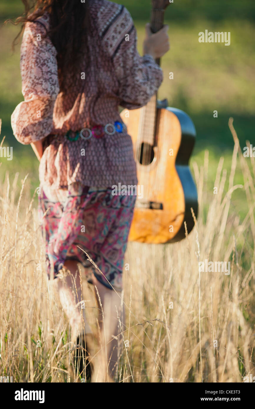 Woman long skirt walking away hi-res stock photography and images - Alamy