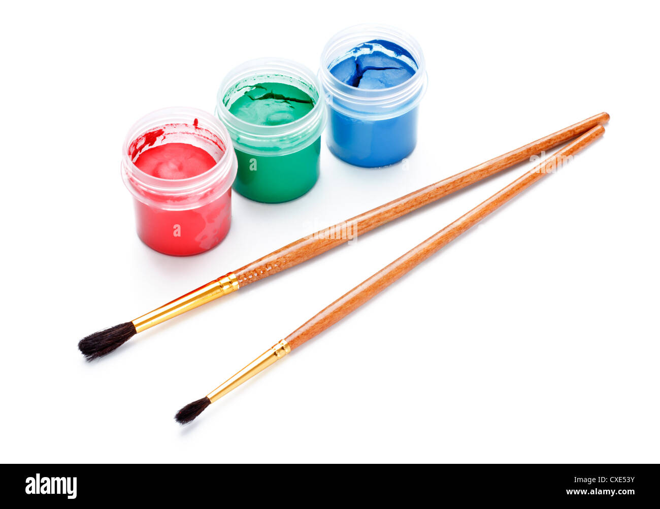 Paint Cans and Brushes Stock Photo Alamy