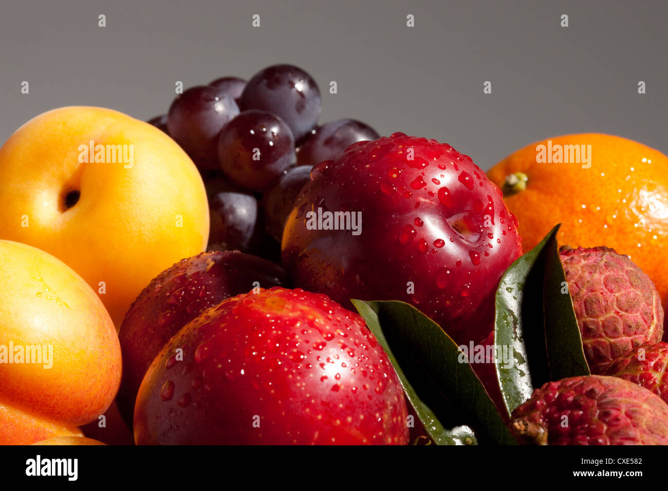 Close-up of a pile of fruits Stock Photo